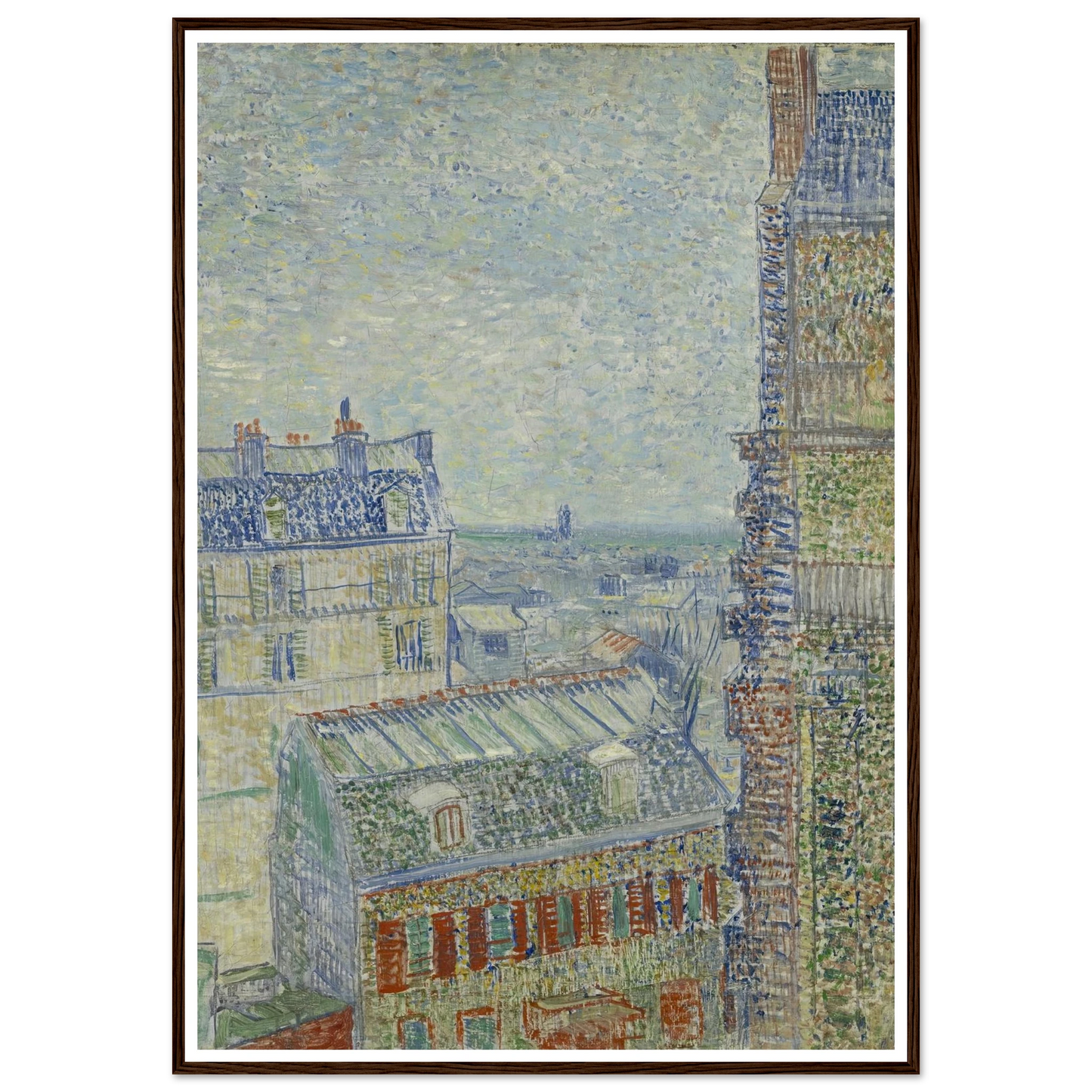 View from Theo’s apartment Art Print | Vincent van Gogh - Framed Poster - 30x40 cm / 12x16″ - Black frame