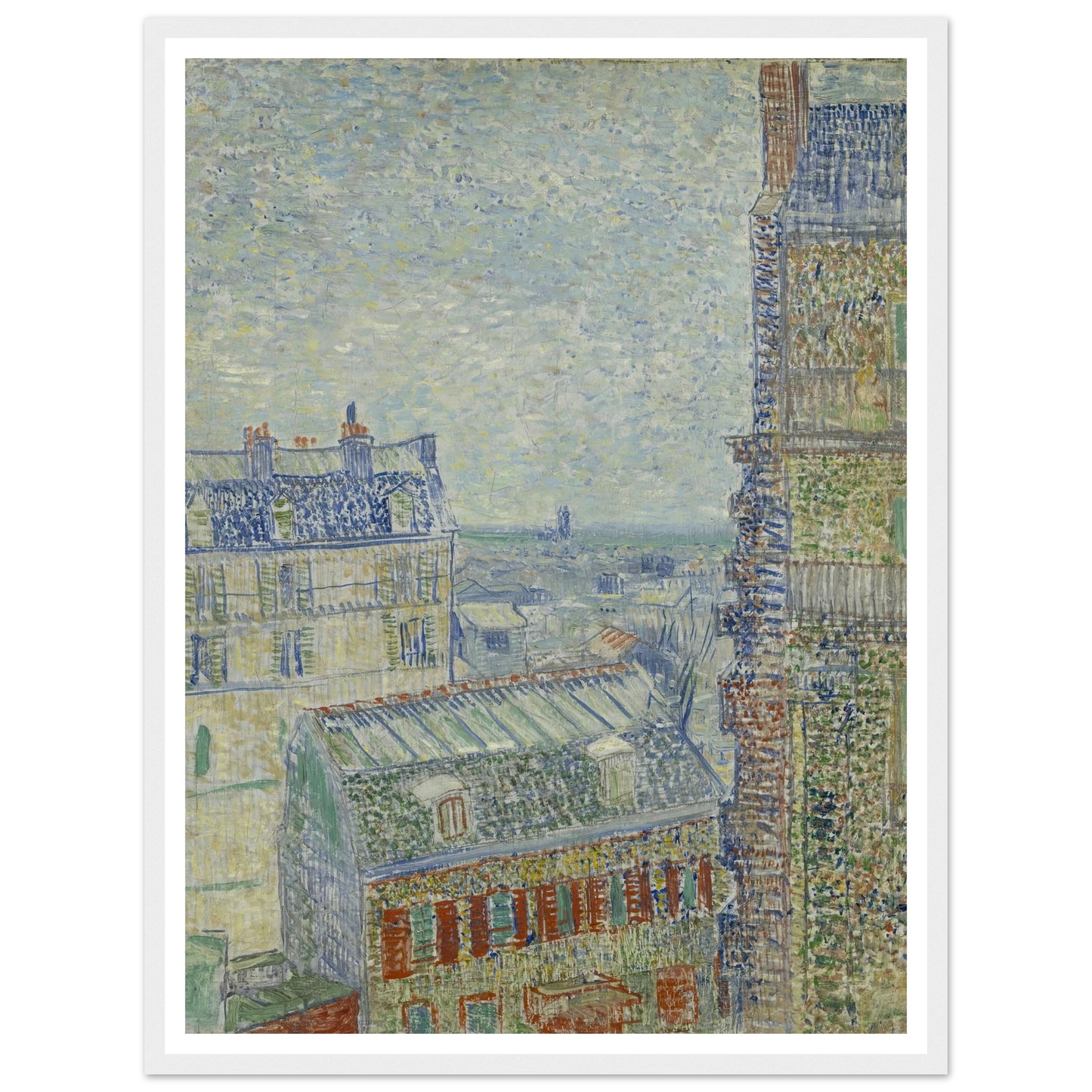 View from Theo’s apartment Art Print | Vincent van Gogh - Framed Poster - 30x40 cm / 12x16″ - Black frame