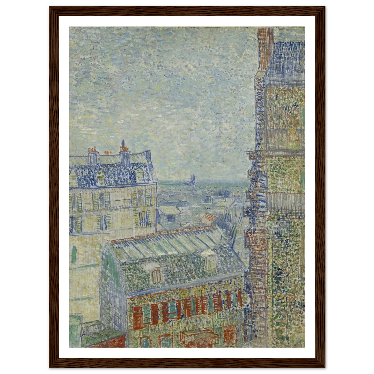 View from Theo’s apartment Art Print | Vincent van Gogh - Framed Poster - 30x40 cm / 12x16″ - Black frame