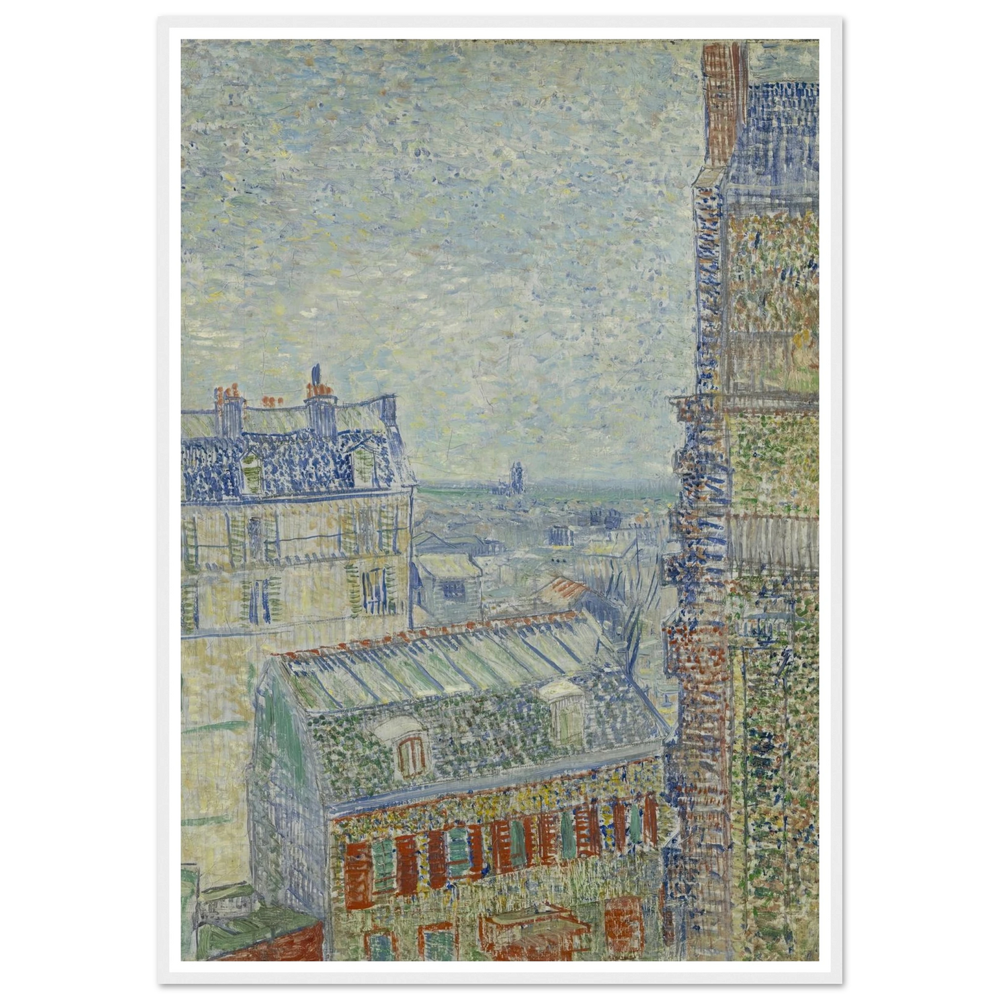 View from Theo’s apartment Art Print | Vincent van Gogh - Framed Poster - 30x40 cm / 12x16″ - Black frame