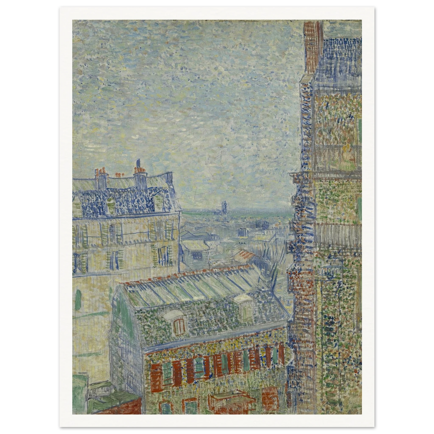 View from Theo’s apartment Art Print | Vincent van Gogh - Framed Poster - 30x40 cm / 12x16″ - Black frame