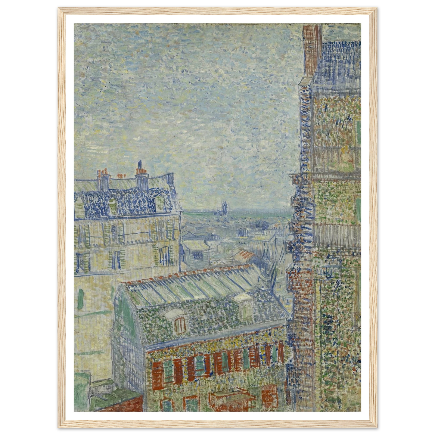 View from Theo’s apartment Art Print | Vincent van Gogh - Framed Poster - 30x40 cm / 12x16″ - Black frame