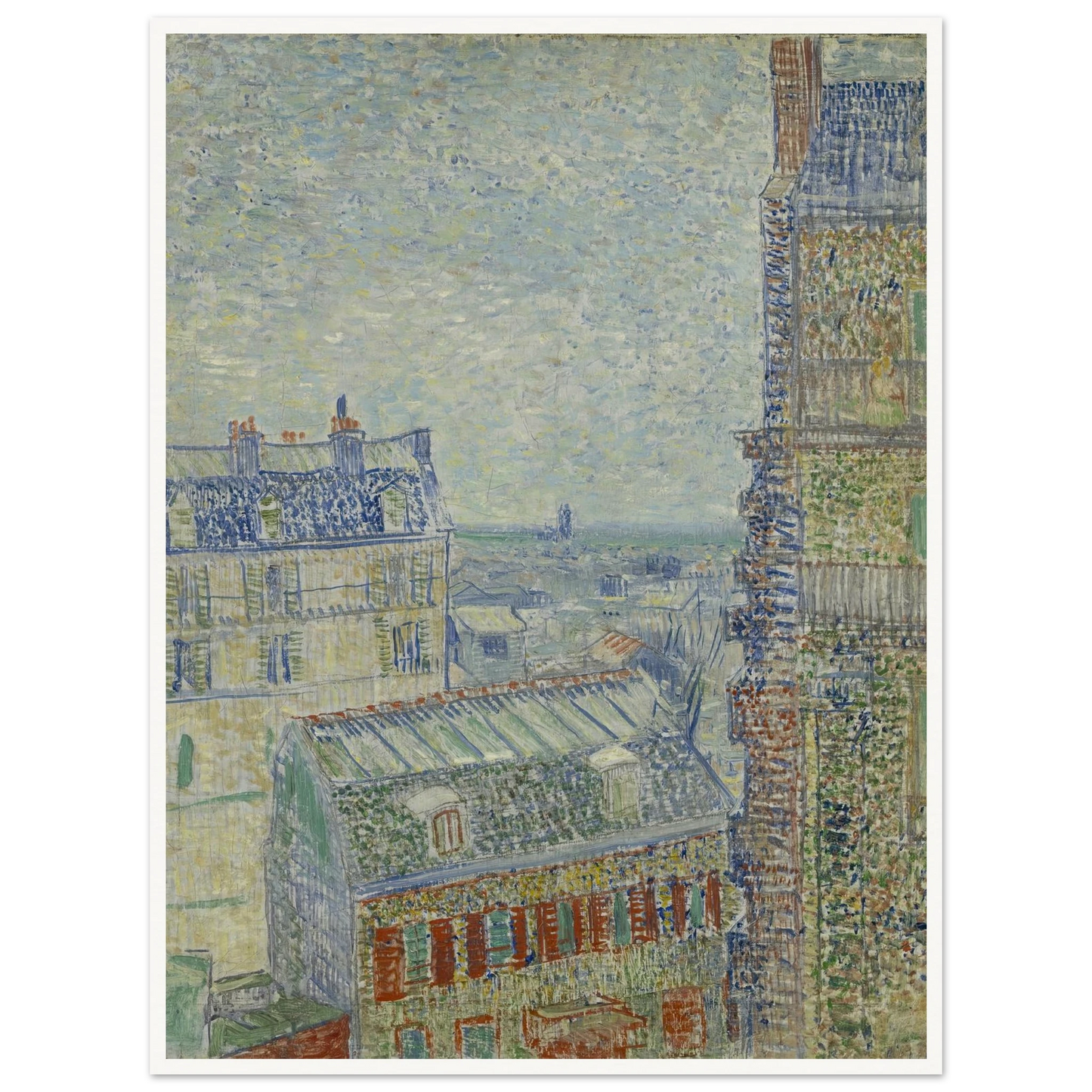 View from Theo’s apartment Art Print | Vincent van Gogh - Framed Poster - 30x40 cm / 12x16″ - Black frame