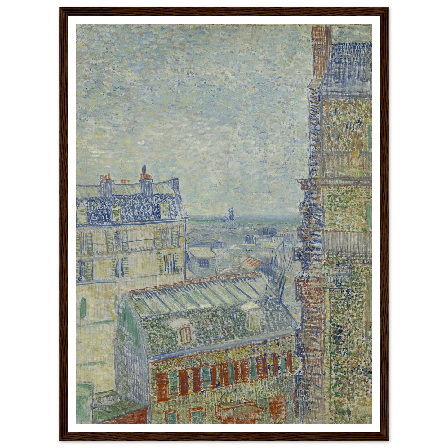 View from Theo’s apartment Art Print | Vincent van Gogh - Framed Poster - 30x40 cm / 12x16″ - Black frame