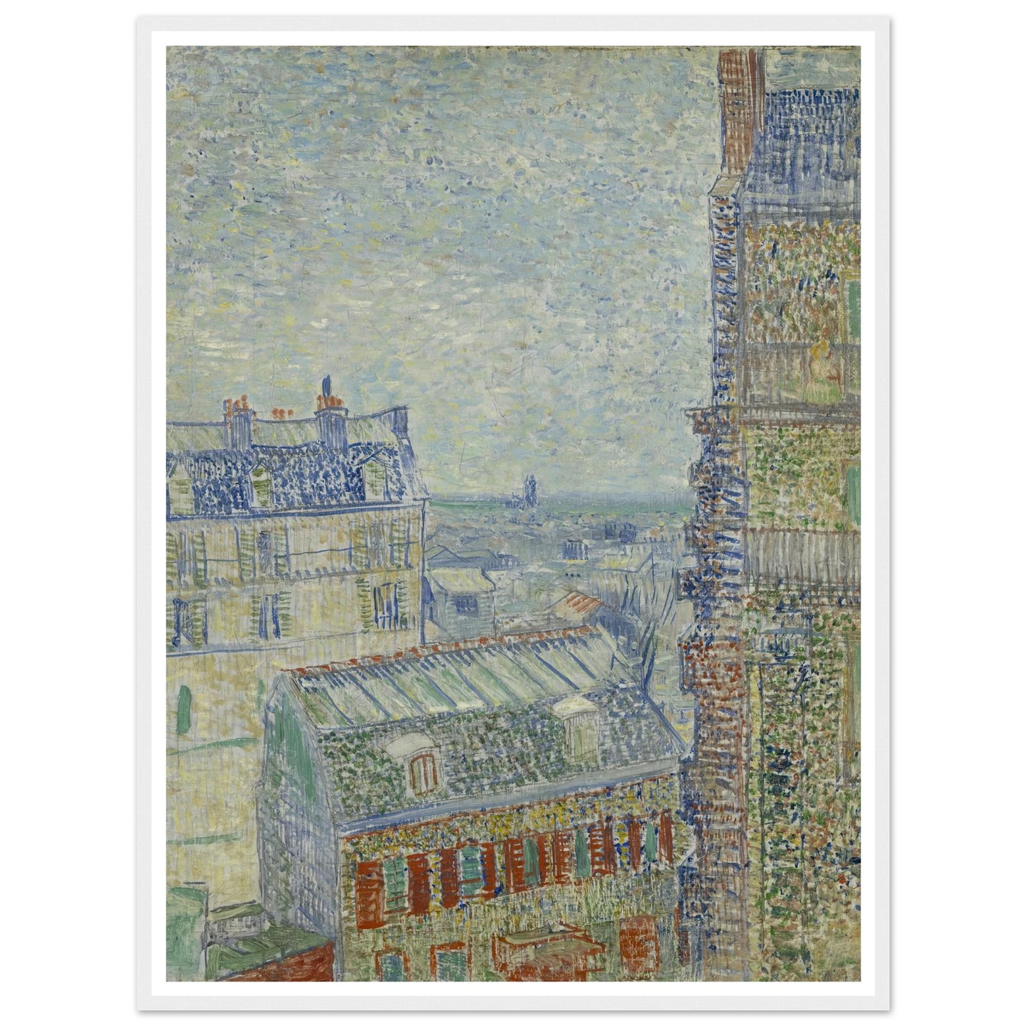 View from Theo’s apartment Art Print | Vincent van Gogh - Framed Poster - 30x40 cm / 12x16″ - Black frame