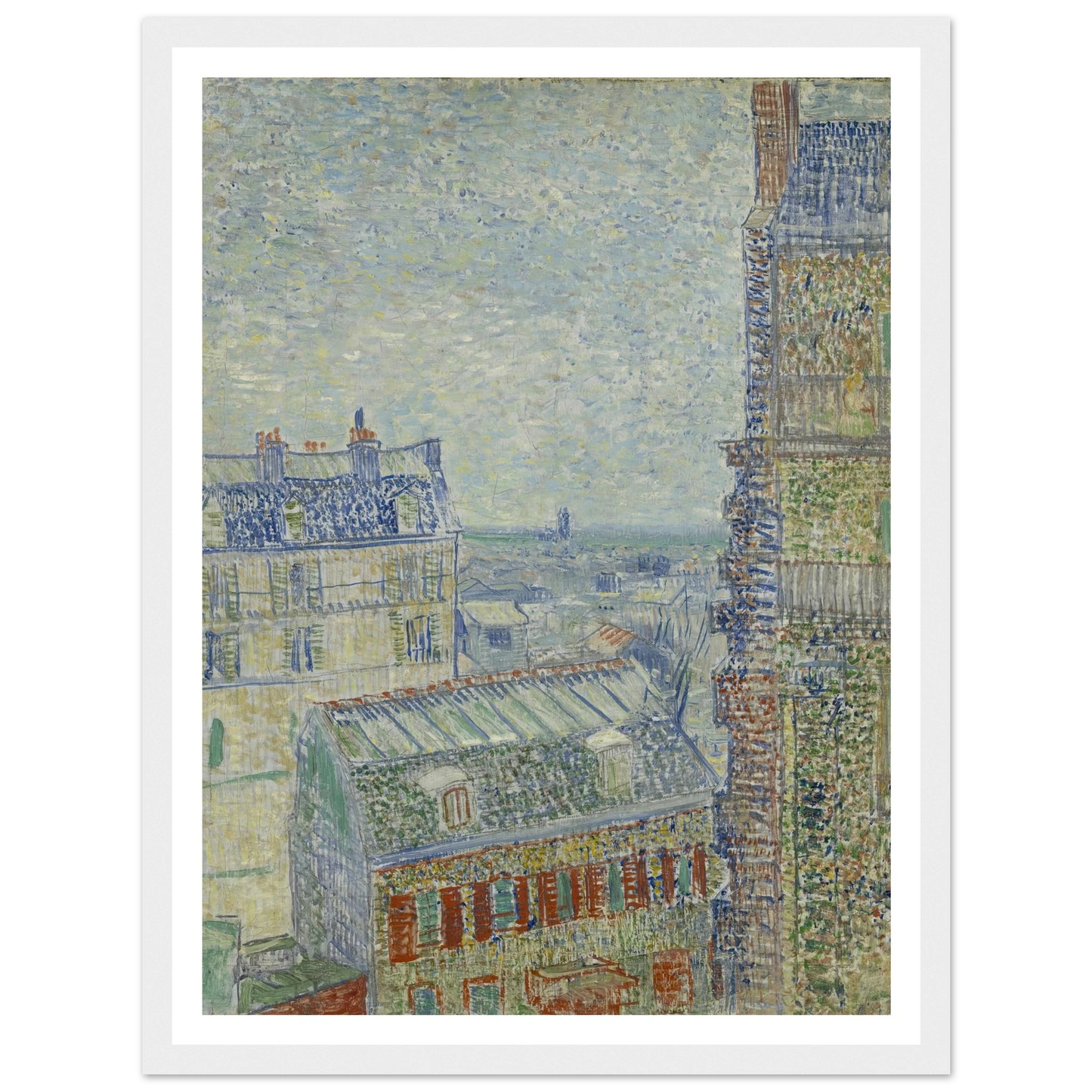 View from Theo’s apartment Art Print | Vincent van Gogh - Framed Poster - 30x40 cm / 12x16″ - Black frame