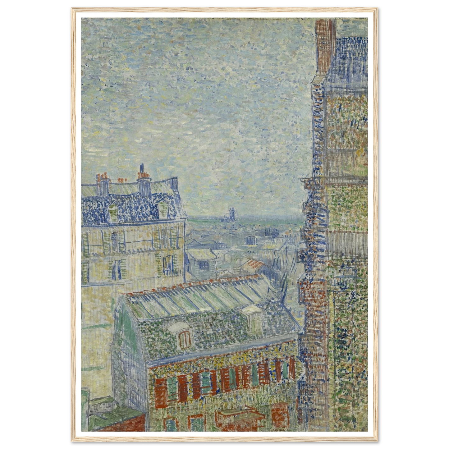 View from Theo’s apartment Art Print | Vincent van Gogh - Framed Poster - 30x40 cm / 12x16″ - Black frame