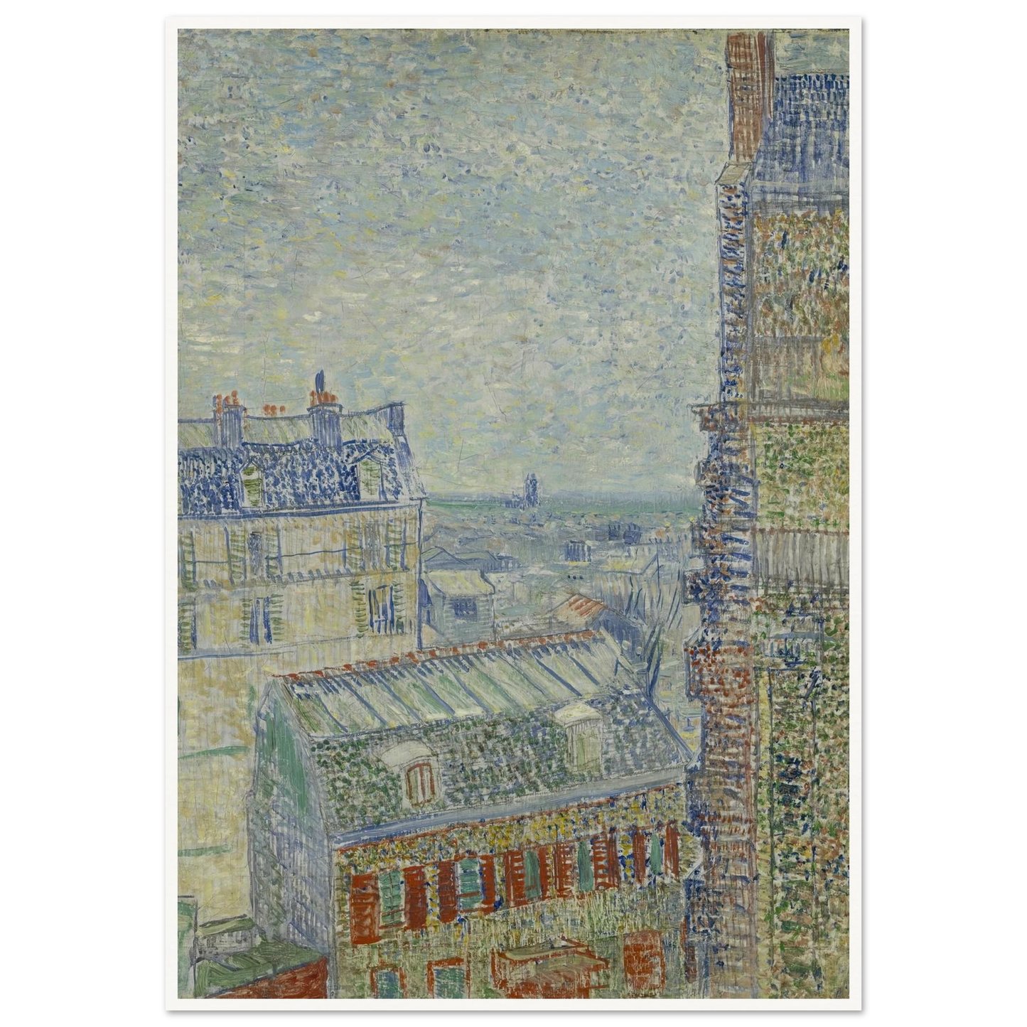 View from Theo’s apartment Art Print | Vincent van Gogh - Framed Poster - 30x40 cm / 12x16″ - Black frame