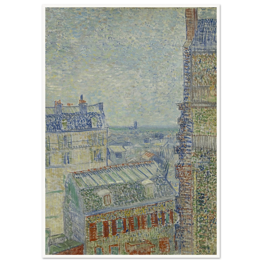 View from Theo’s apartment Art Print | Vincent van Gogh - Framed Poster - 30x40 cm / 12x16″ - Black frame