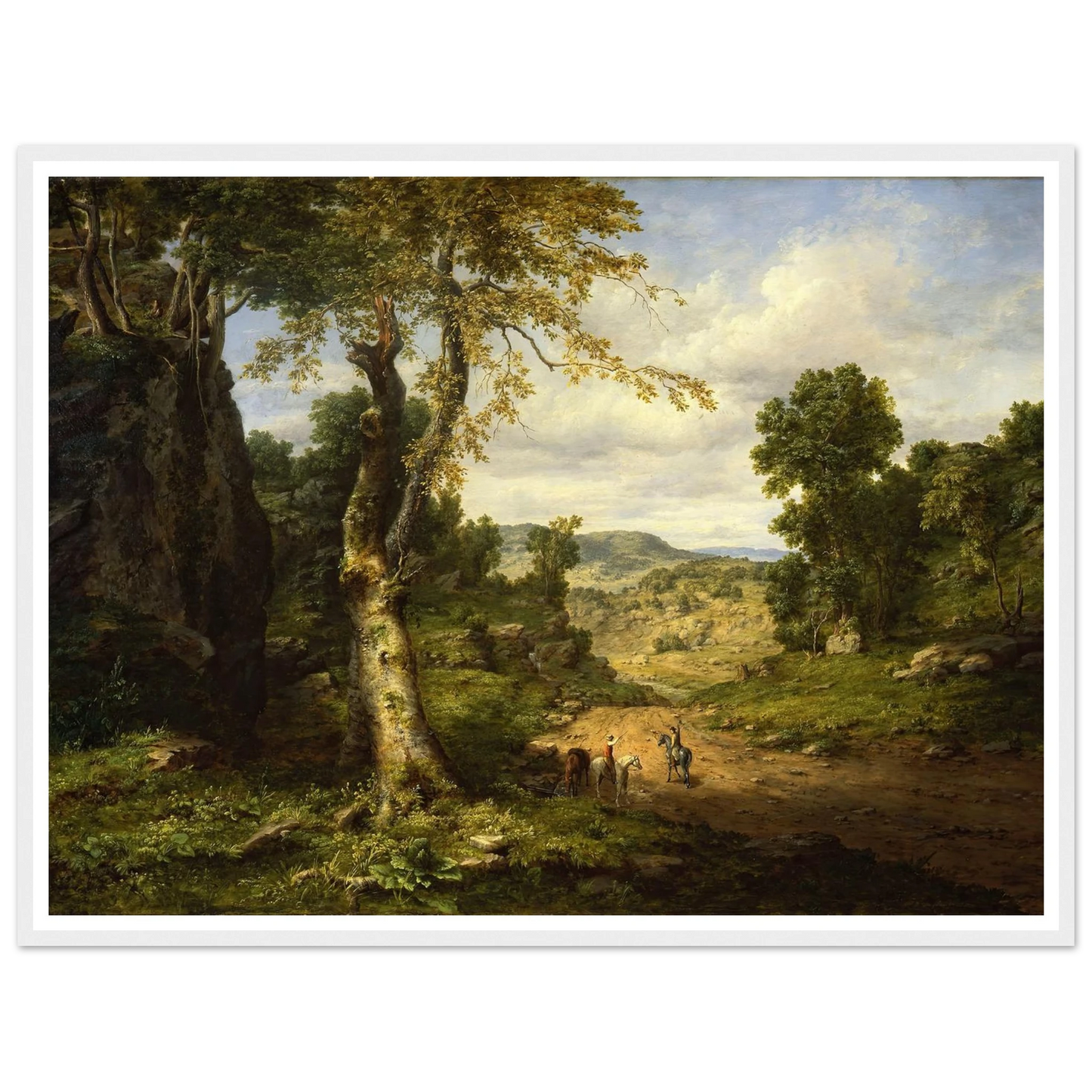 View in Berkshire County, Massachusetts, Clearing Off after a September Storm (1849) Art Print | George Inness - Framed Poster - 30x40 cm / 12x16″ - Black frame