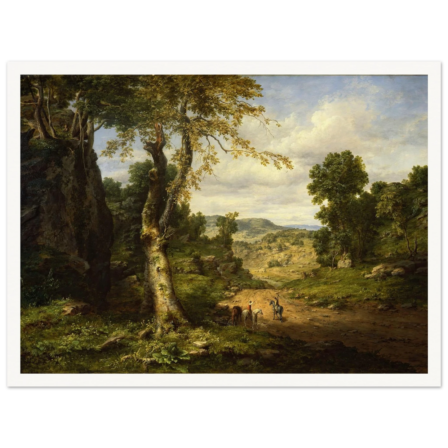 View in Berkshire County, Massachusetts, Clearing Off after a September Storm (1849) Art Print | George Inness - Framed Poster - 30x40 cm / 12x16″ - Black frame