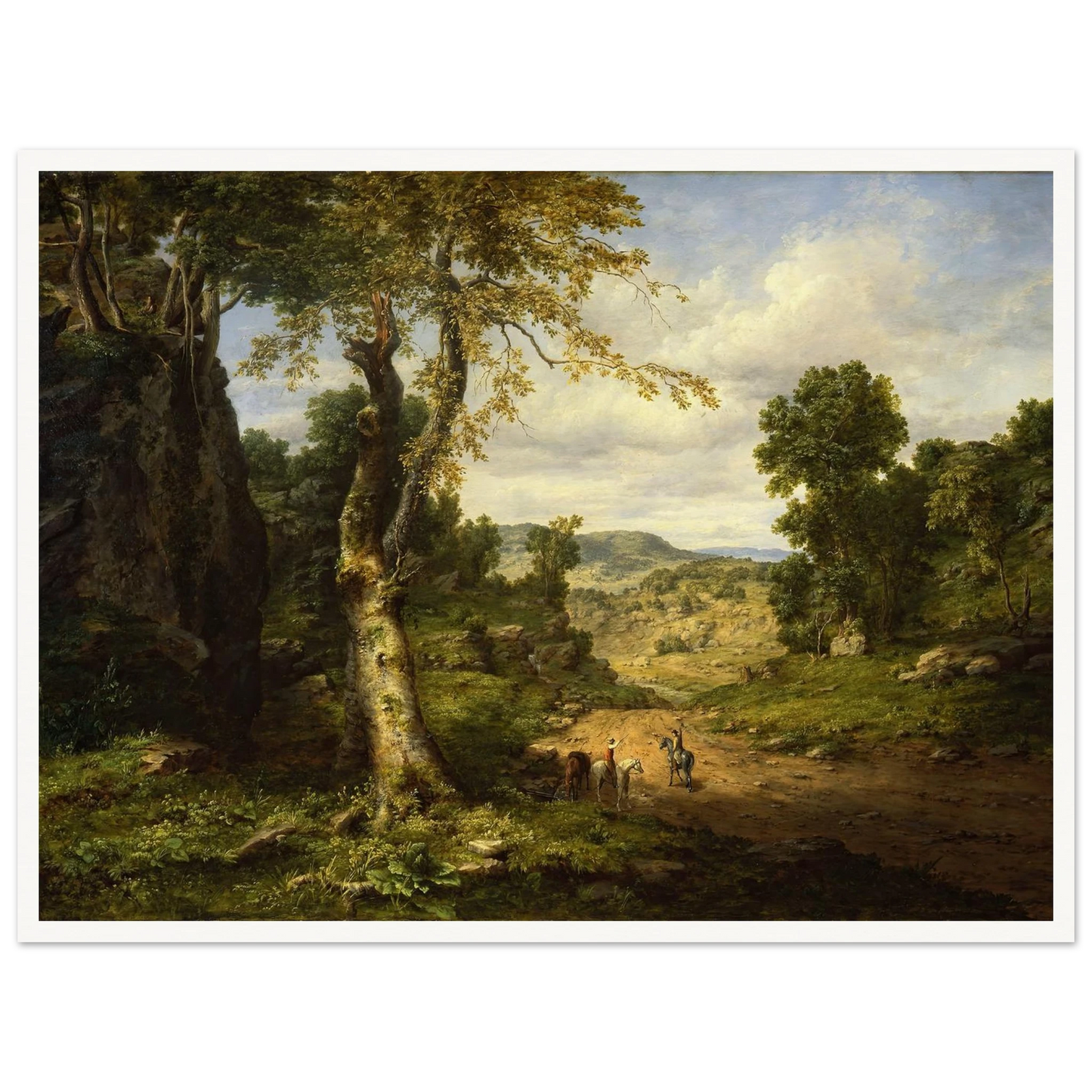 View in Berkshire County, Massachusetts, Clearing Off after a September Storm (1849) Art Print | George Inness - Framed Poster - 30x40 cm / 12x16″ - Black frame