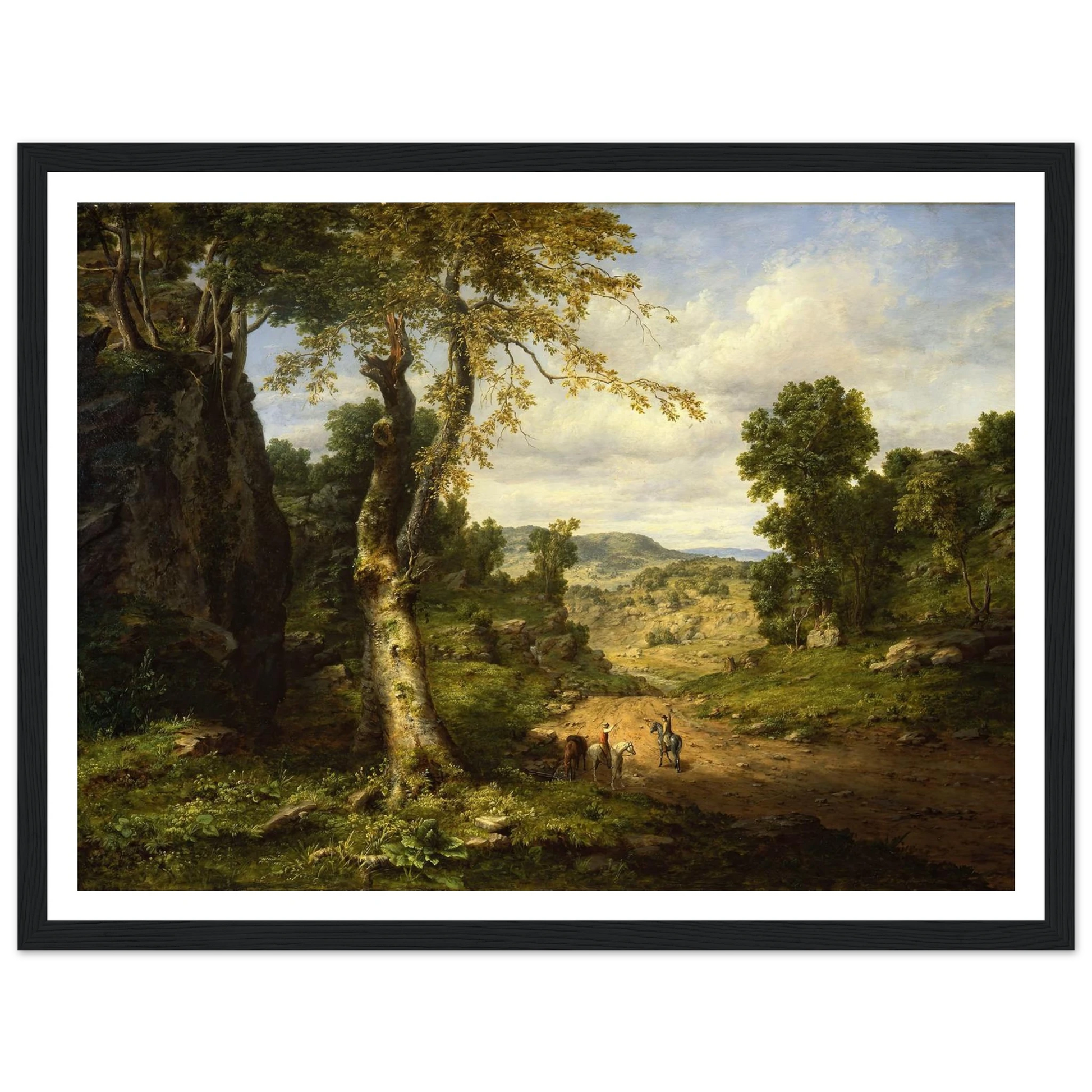 View in Berkshire County, Massachusetts, Clearing Off after a September Storm (1849) Art Print | George Inness - Framed Poster - 30x40 cm / 12x16″ - Black frame