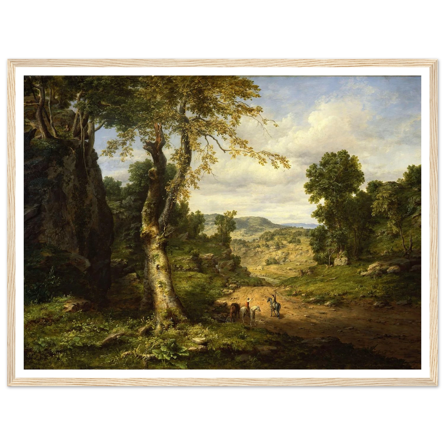 View in Berkshire County, Massachusetts, Clearing Off after a September Storm (1849) Art Print | George Inness - Framed Poster - 30x40 cm / 12x16″ - Black frame