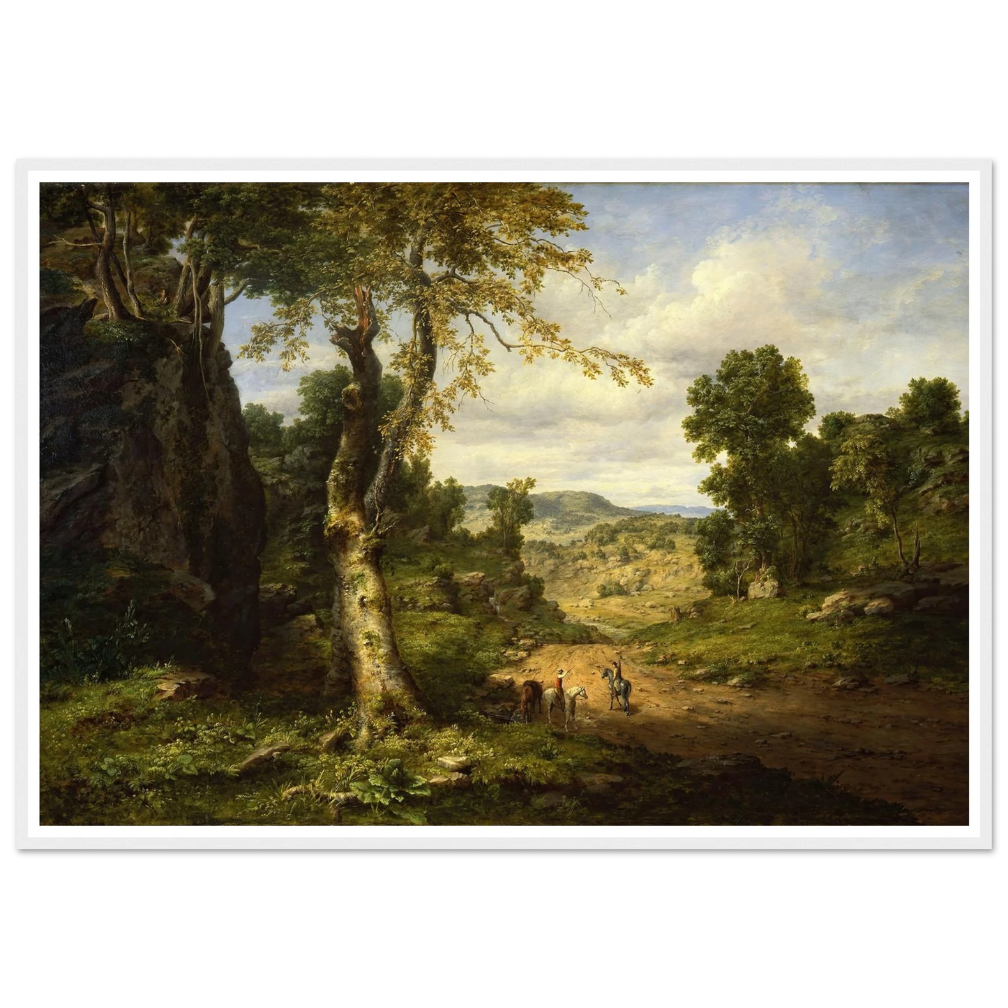 View in Berkshire County, Massachusetts, Clearing Off after a September Storm (1849) Art Print | George Inness - Framed Poster - 30x40 cm / 12x16″ - Black frame