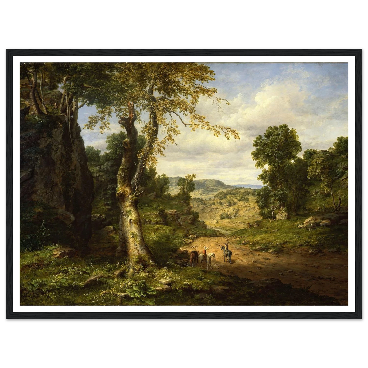 View in Berkshire County, Massachusetts, Clearing Off after a September Storm (1849) Art Print | George Inness - Framed Poster - 30x40 cm / 12x16″ - Black frame