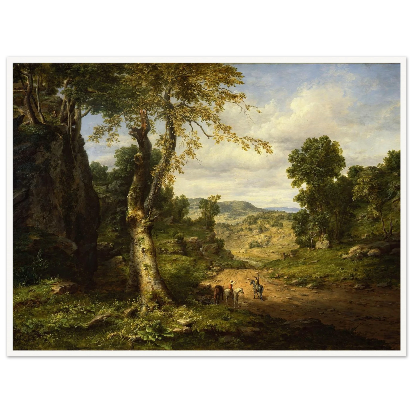View in Berkshire County, Massachusetts, Clearing Off after a September Storm (1849) Art Print | George Inness - Framed Poster - 30x40 cm / 12x16″ - Black frame