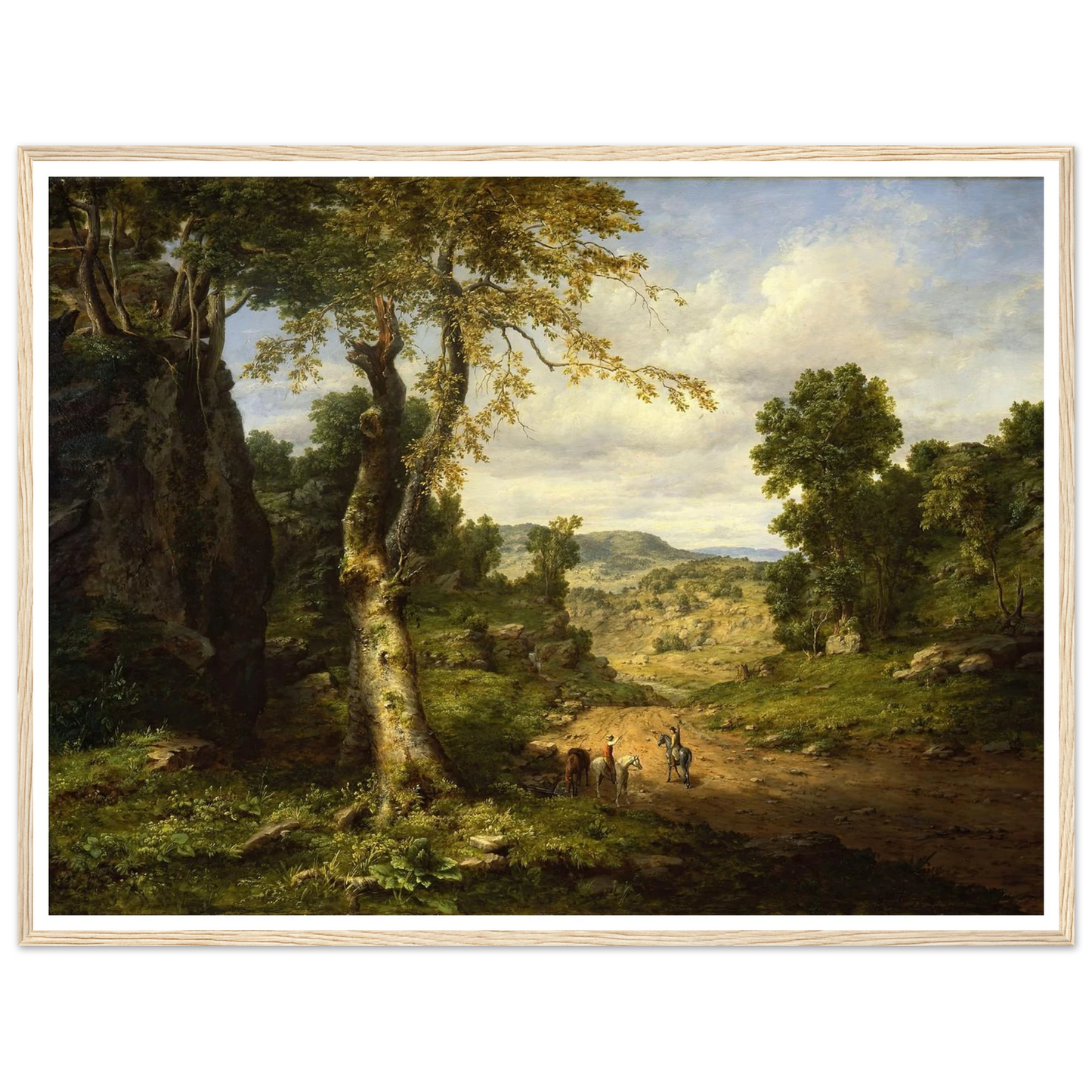 View in Berkshire County, Massachusetts, Clearing Off after a September Storm (1849) Art Print | George Inness - Framed Poster - 30x40 cm / 12x16″ - Black frame