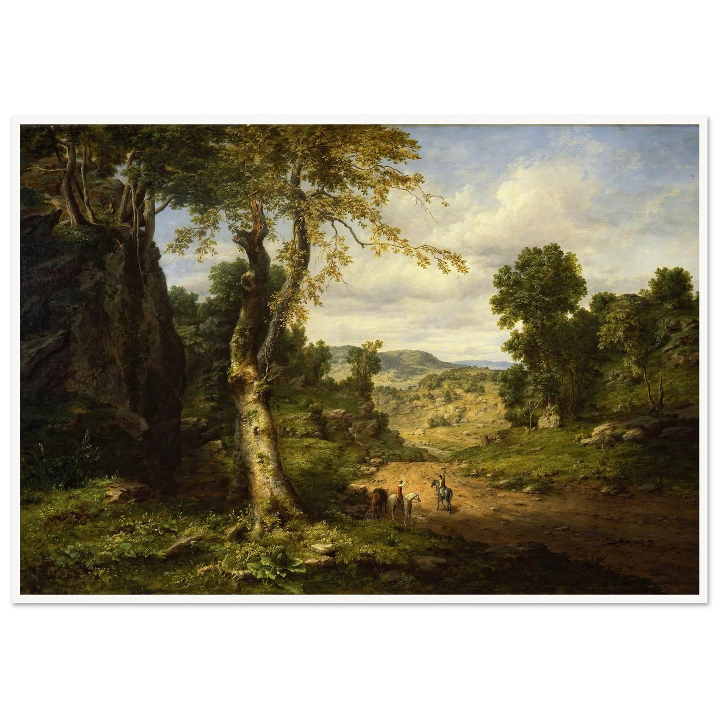 View in Berkshire County, Massachusetts, Clearing Off after a September Storm (1849) Art Print | George Inness - Framed Poster - 30x40 cm / 12x16″ - Black frame