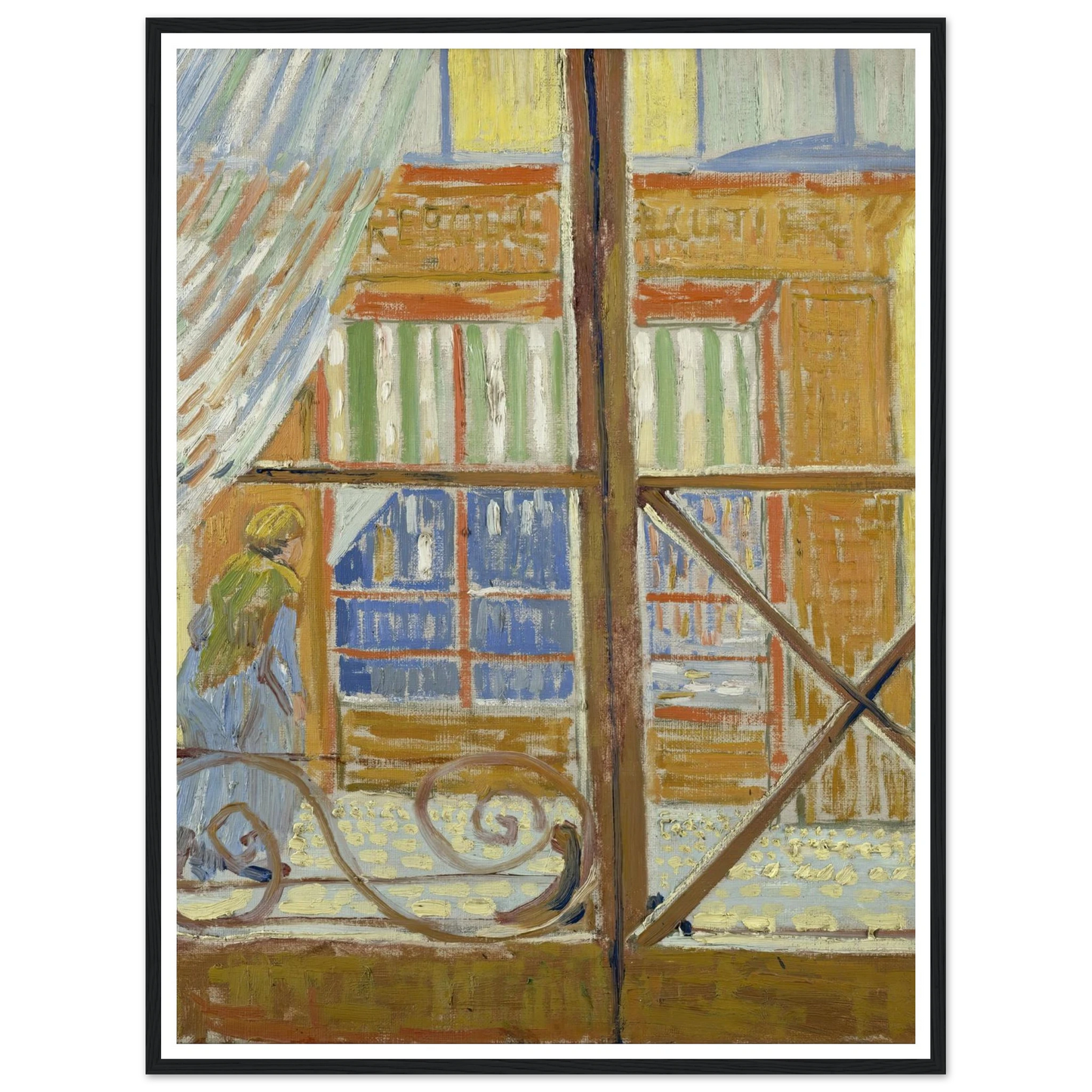 View of a butcher’s shop Art Print | Vincent van Gogh - Framed Poster - 30x40 cm / 12x16″ - Black frame