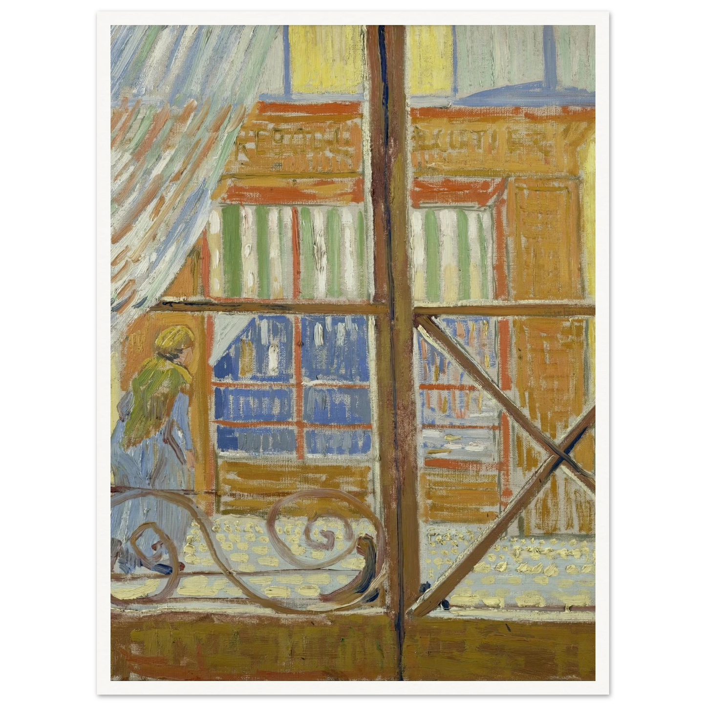 View of a butcher’s shop Art Print | Vincent van Gogh - Framed Poster - 30x40 cm / 12x16″ - Black frame