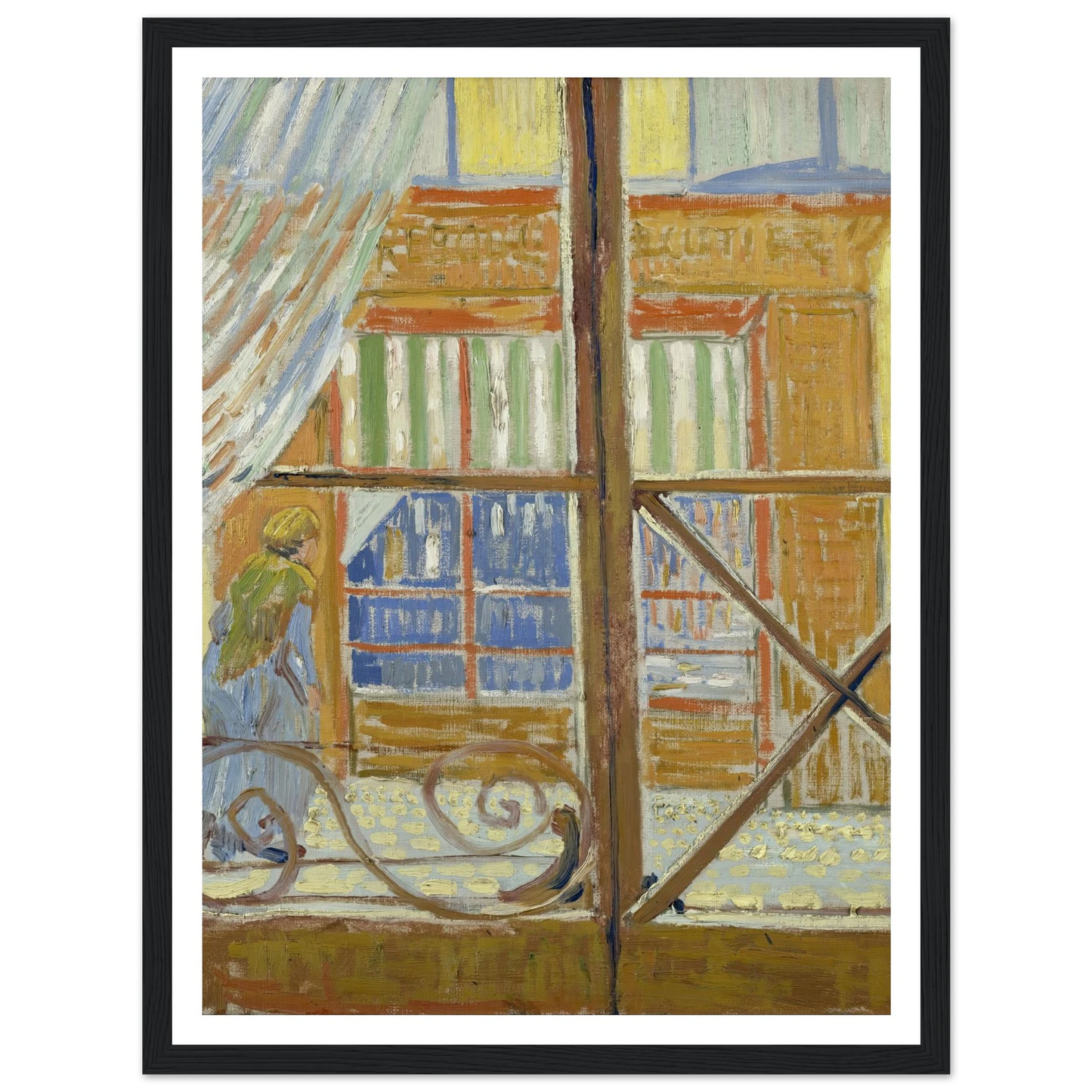 View of a butcher’s shop Art Print | Vincent van Gogh - Framed Poster - 30x40 cm / 12x16″ - Black frame