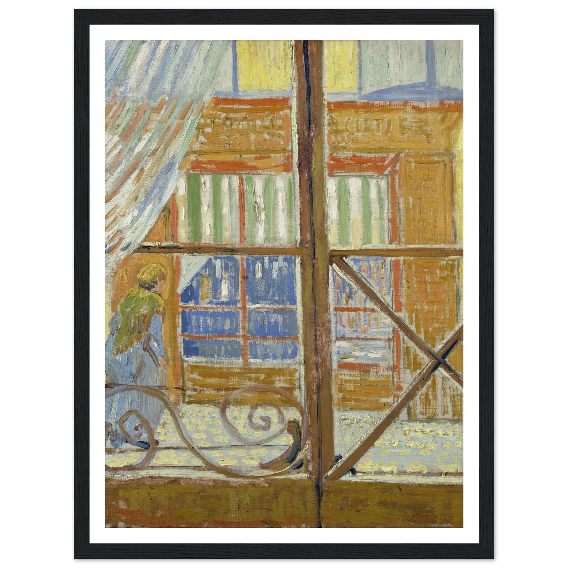 View of a butcher’s shop Art Print | Vincent van Gogh - Framed Poster - 30x40 cm / 12x16″ - Black frame