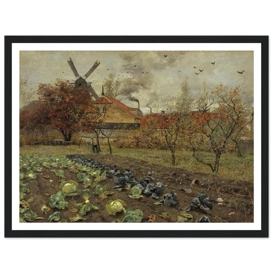 View of Amerikavej in Copenhagen (1880 - 1881) Art Print | Frits Thaulow - Framed Poster - 30x40 cm / 12x16″ - Black frame