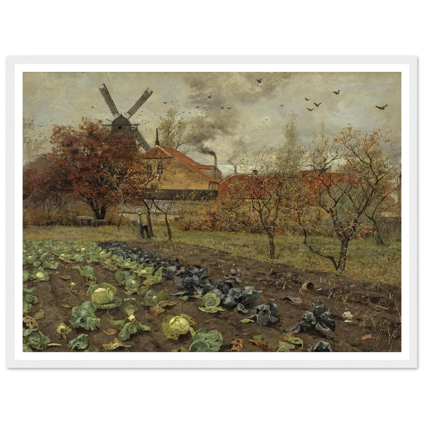 View of Amerikavej in Copenhagen (1880 - 1881) Art Print | Frits Thaulow - Framed Poster - 30x40 cm / 12x16″ - Black frame