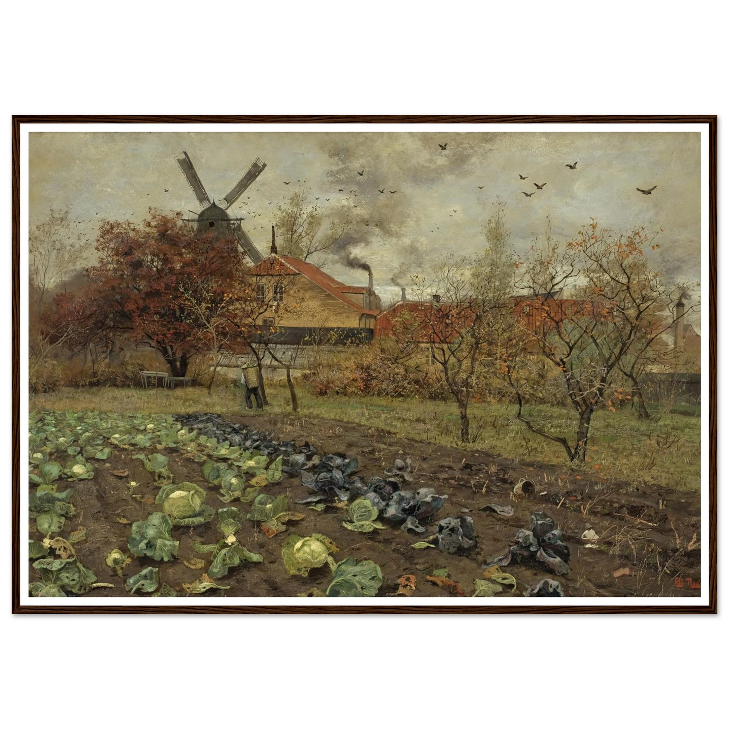 View of Amerikavej in Copenhagen (1880 - 1881) Art Print | Frits Thaulow - Framed Poster - 30x40 cm / 12x16″ - Black frame