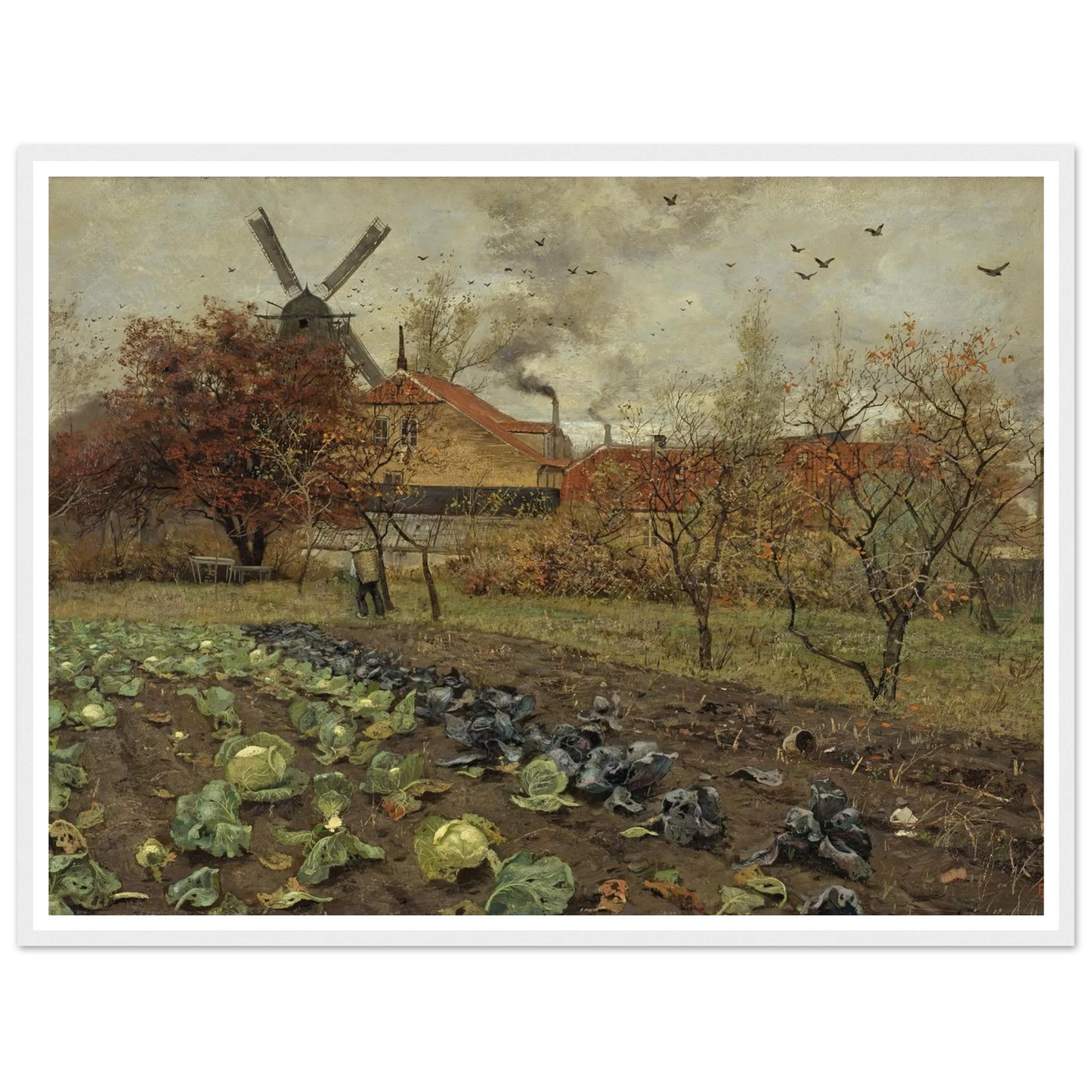 View of Amerikavej in Copenhagen (1880 - 1881) Art Print | Frits Thaulow - Framed Poster - 30x40 cm / 12x16″ - Black frame