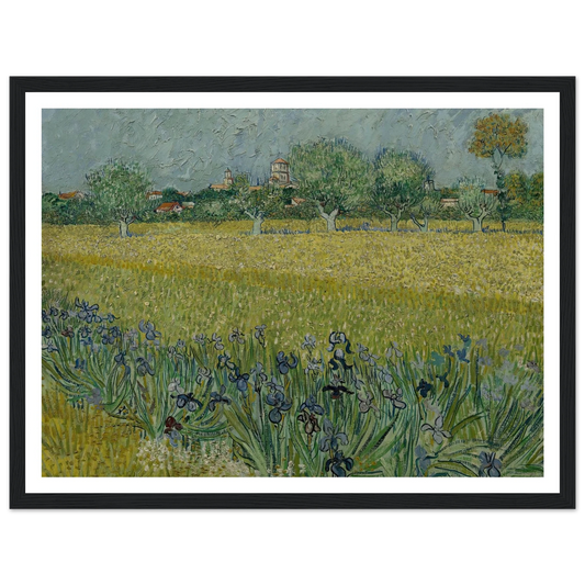 View of Arles with Irises (1888) Art Print | Vincent van Gogh - Framed Poster - 30x40 cm / 12x16″ - Black frame