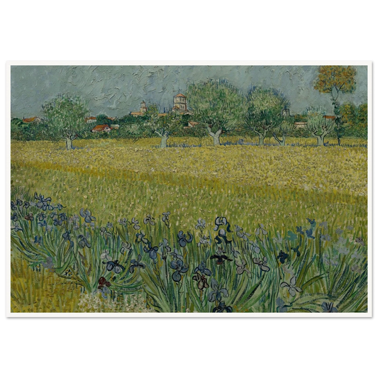 View of Arles with Irises (1888) Art Print | Vincent van Gogh - Framed Poster - 30x40 cm / 12x16″ - Black frame