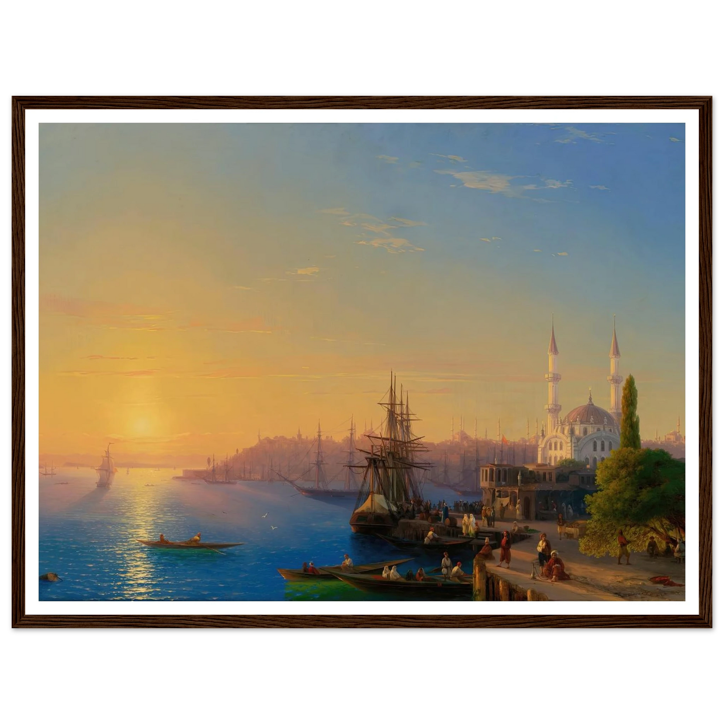 View Of Constantinople And The Bosphorus (1856) Art Print | Ivan Konstantinovich Aivazovsky - Framed Poster - 30x40 cm / 12x16″ - Black frame