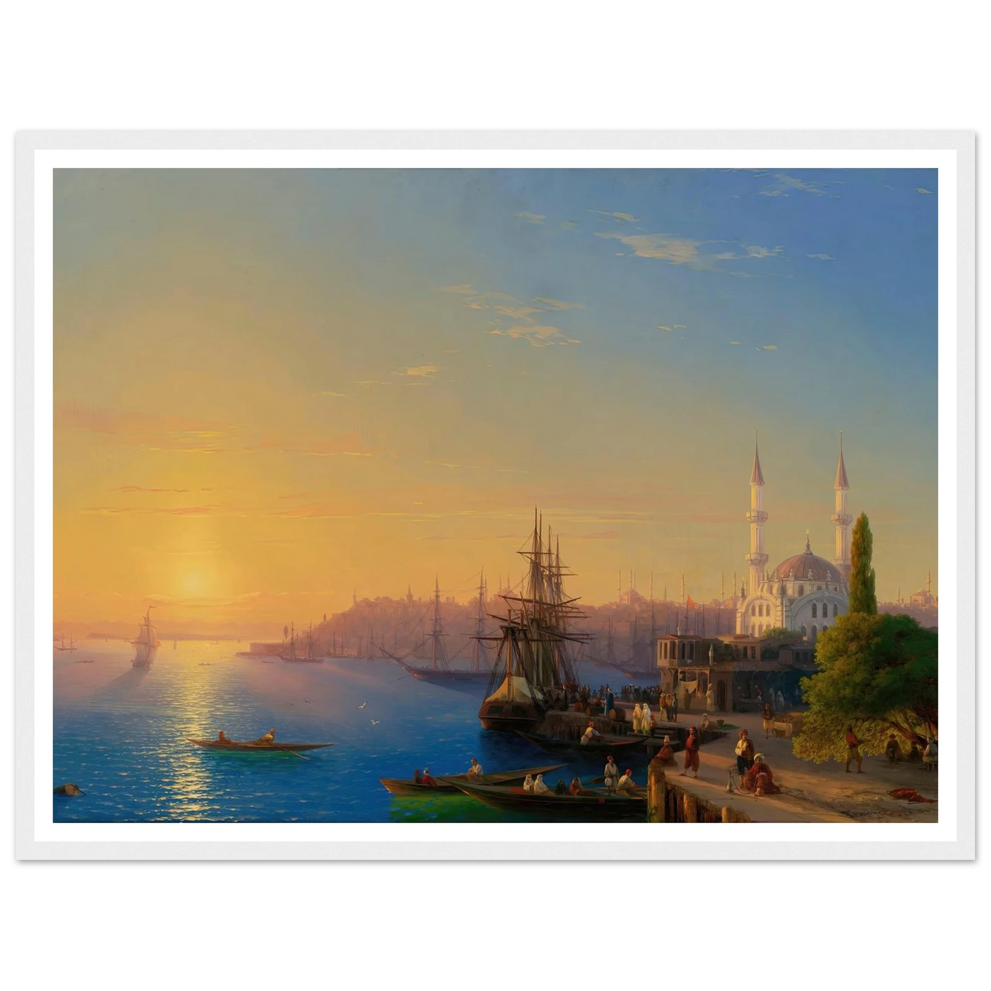 View Of Constantinople And The Bosphorus (1856) Art Print | Ivan Konstantinovich Aivazovsky - Framed Poster - 30x40 cm / 12x16″ - Black frame