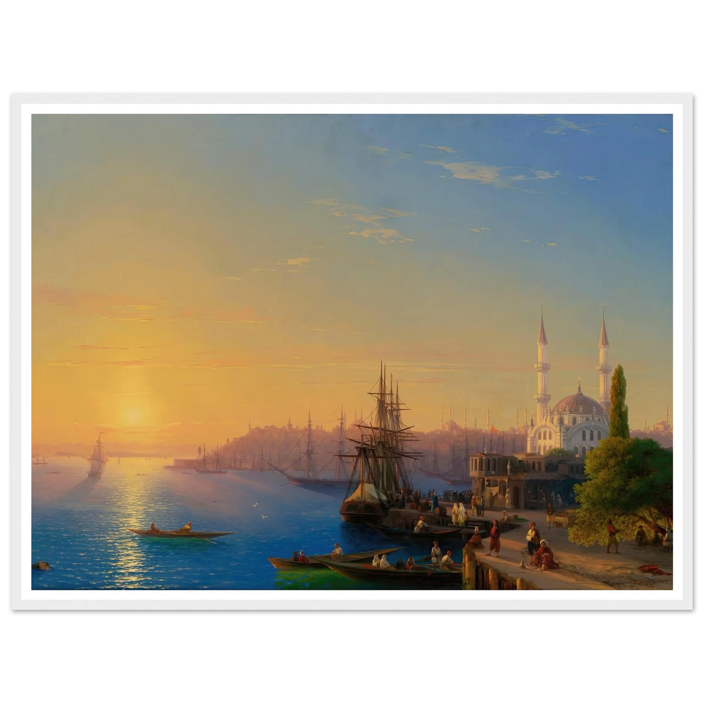 View Of Constantinople And The Bosphorus (1856) Art Print | Ivan Konstantinovich Aivazovsky - Framed Poster - 30x40 cm / 12x16″ - Black frame