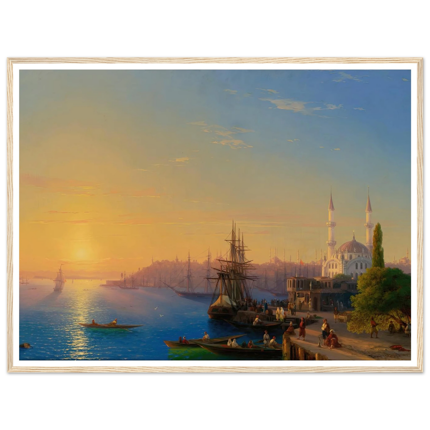 View Of Constantinople And The Bosphorus (1856) Art Print | Ivan Konstantinovich Aivazovsky - Framed Poster - 30x40 cm / 12x16″ - Black frame