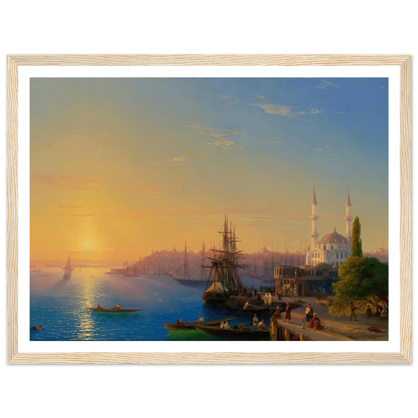 View Of Constantinople And The Bosphorus (1856) Art Print | Ivan Konstantinovich Aivazovsky - Framed Poster - 30x40 cm / 12x16″ - Black frame