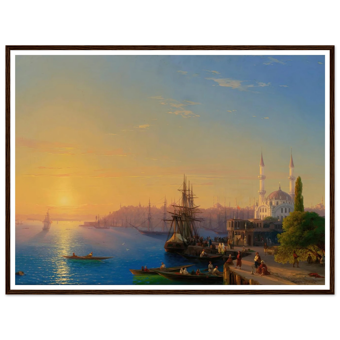 View Of Constantinople And The Bosphorus (1856) Art Print | Ivan Konstantinovich Aivazovsky - Framed Poster - 30x40 cm / 12x16″ - Black frame