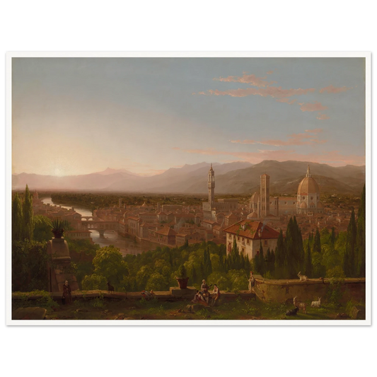 View of Florence (1837) Art Print | Thomas Cole - Framed Poster - 30x40 cm / 12x16″ - Black frame