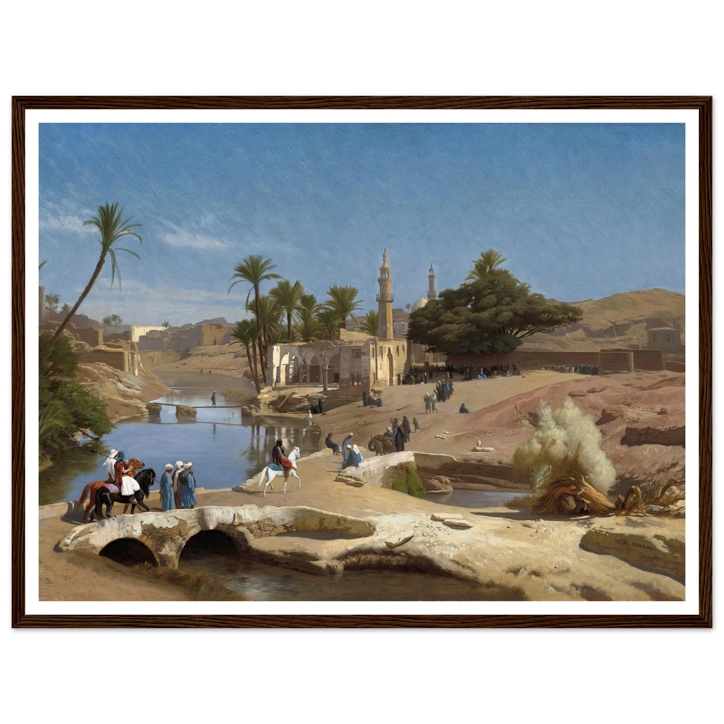 View of Medinet El-Fayoum (c. 1868-1870) Art Print | Jean Leon Gerome - Framed Poster - 30x40 cm / 12x16″ - Black frame