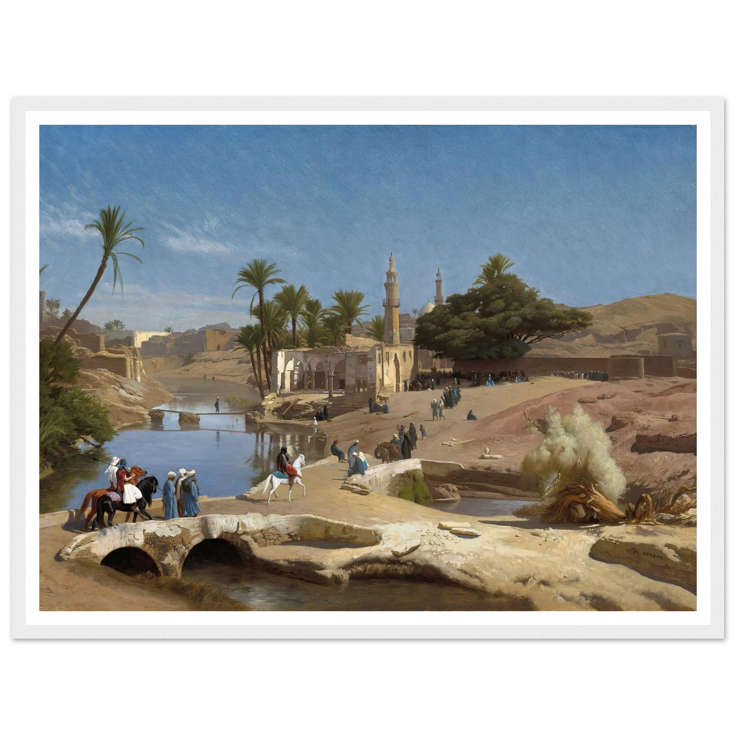 View of Medinet El-Fayoum (c. 1868-1870) Art Print | Jean Leon Gerome - Framed Poster - 30x40 cm / 12x16″ - Black frame