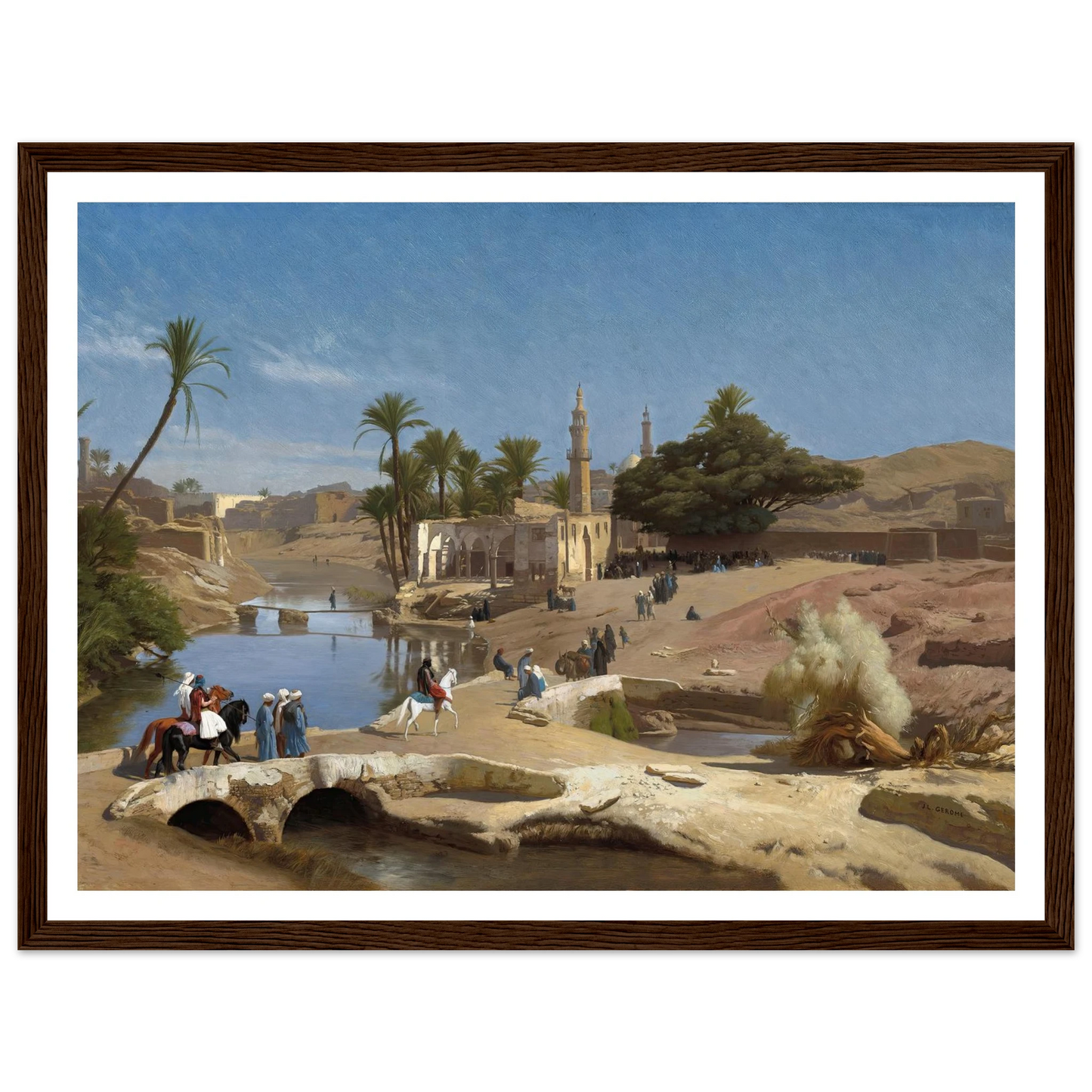 View of Medinet El-Fayoum (c. 1868-1870) Art Print | Jean Leon Gerome - Framed Poster - 30x40 cm / 12x16″ - Black frame