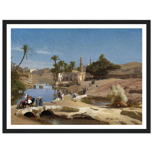 View of Medinet El-Fayoum (c. 1868-1870) Art Print | Jean Leon Gerome - Framed Poster - 30x40 cm / 12x16″ - Black frame