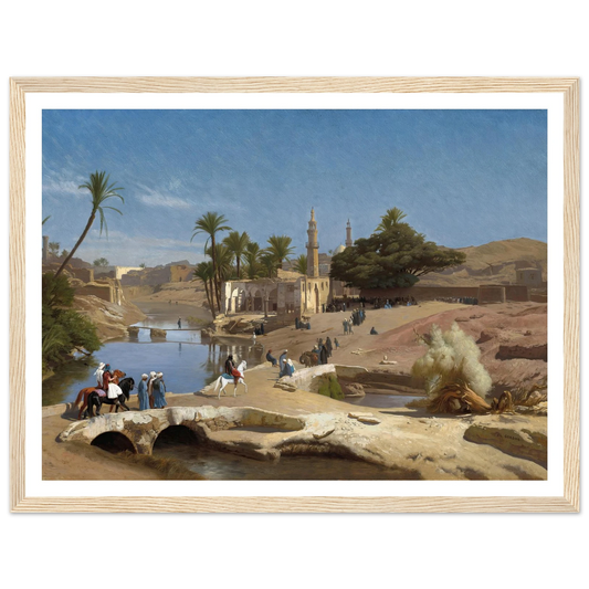 View of Medinet El-Fayoum (c. 1868-1870) Art Print | Jean Leon Gerome - Framed Poster - 30x40 cm / 12x16″ - Black frame