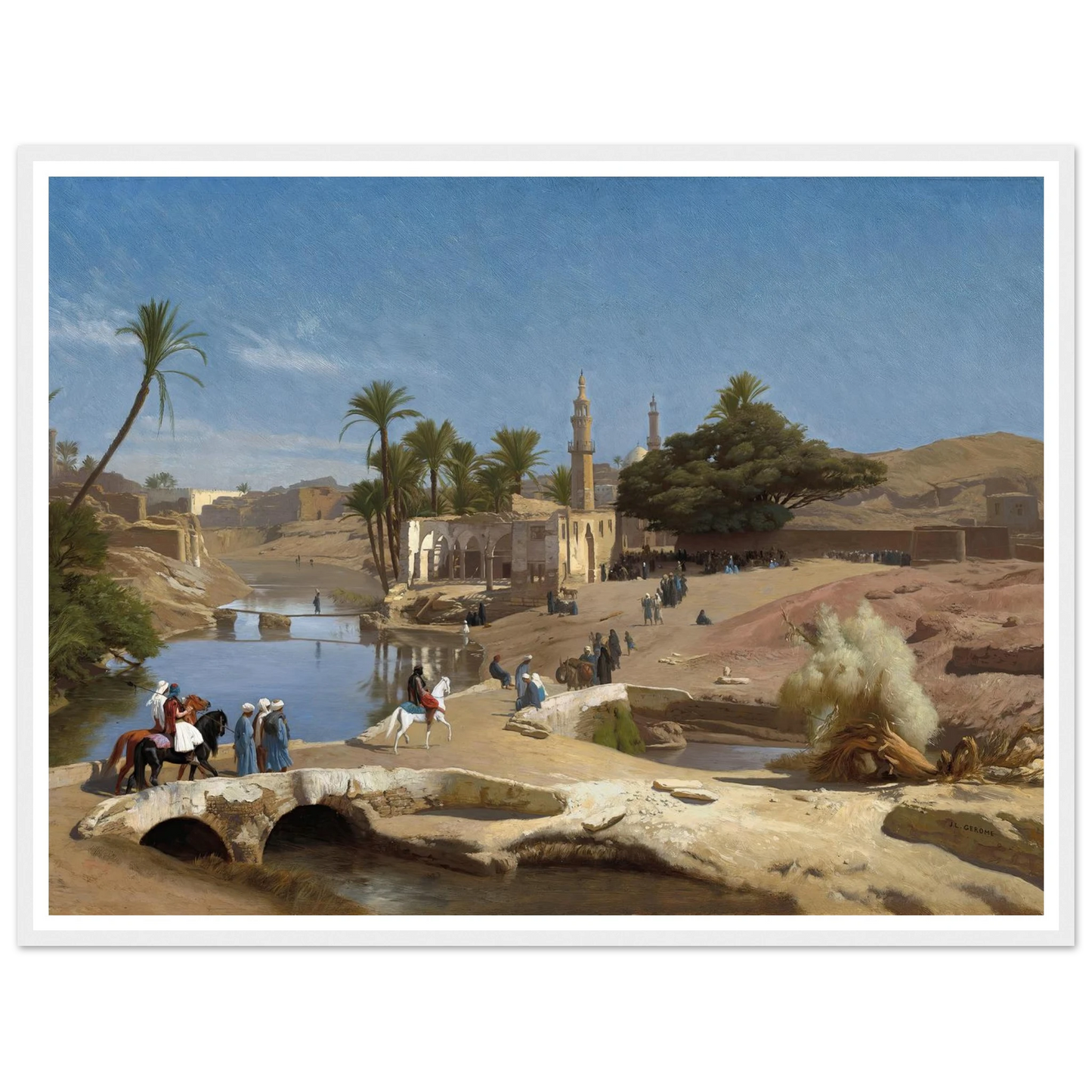 View of Medinet El-Fayoum (c. 1868-1870) Art Print | Jean Leon Gerome - Framed Poster - 30x40 cm / 12x16″ - Black frame