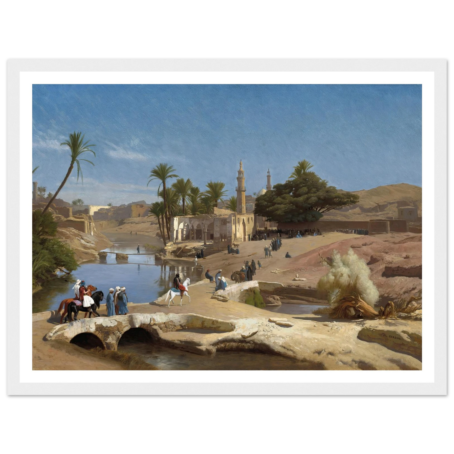View of Medinet El-Fayoum (c. 1868-1870) Art Print | Jean Leon Gerome - Framed Poster - 30x40 cm / 12x16″ - Black frame