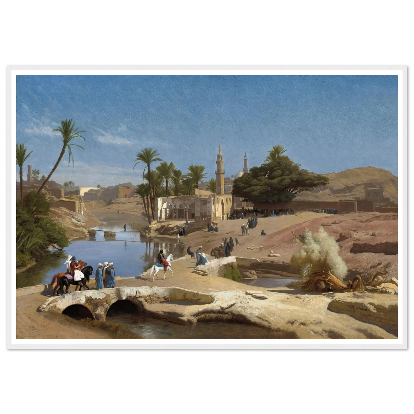 View of Medinet El-Fayoum (c. 1868-1870) Art Print | Jean Leon Gerome - Framed Poster - 30x40 cm / 12x16″ - Black frame