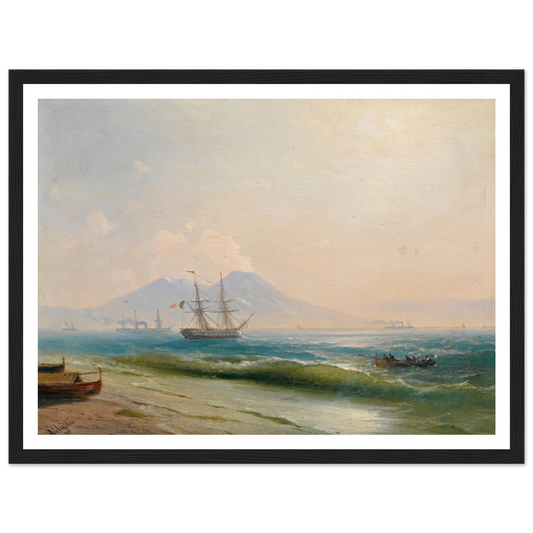 View Of Mount Vesuvius (1878) Art Print | Ivan Konstantinovich Aivazovsky - Framed Poster - 30x40 cm / 12x16″ - Black frame