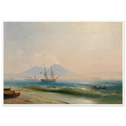 View Of Mount Vesuvius (1878) Art Print | Ivan Konstantinovich Aivazovsky - Framed Poster - 30x40 cm / 12x16″ - Black frame